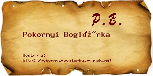 Pokornyi Boglárka névjegykártya