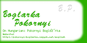 boglarka pokornyi business card